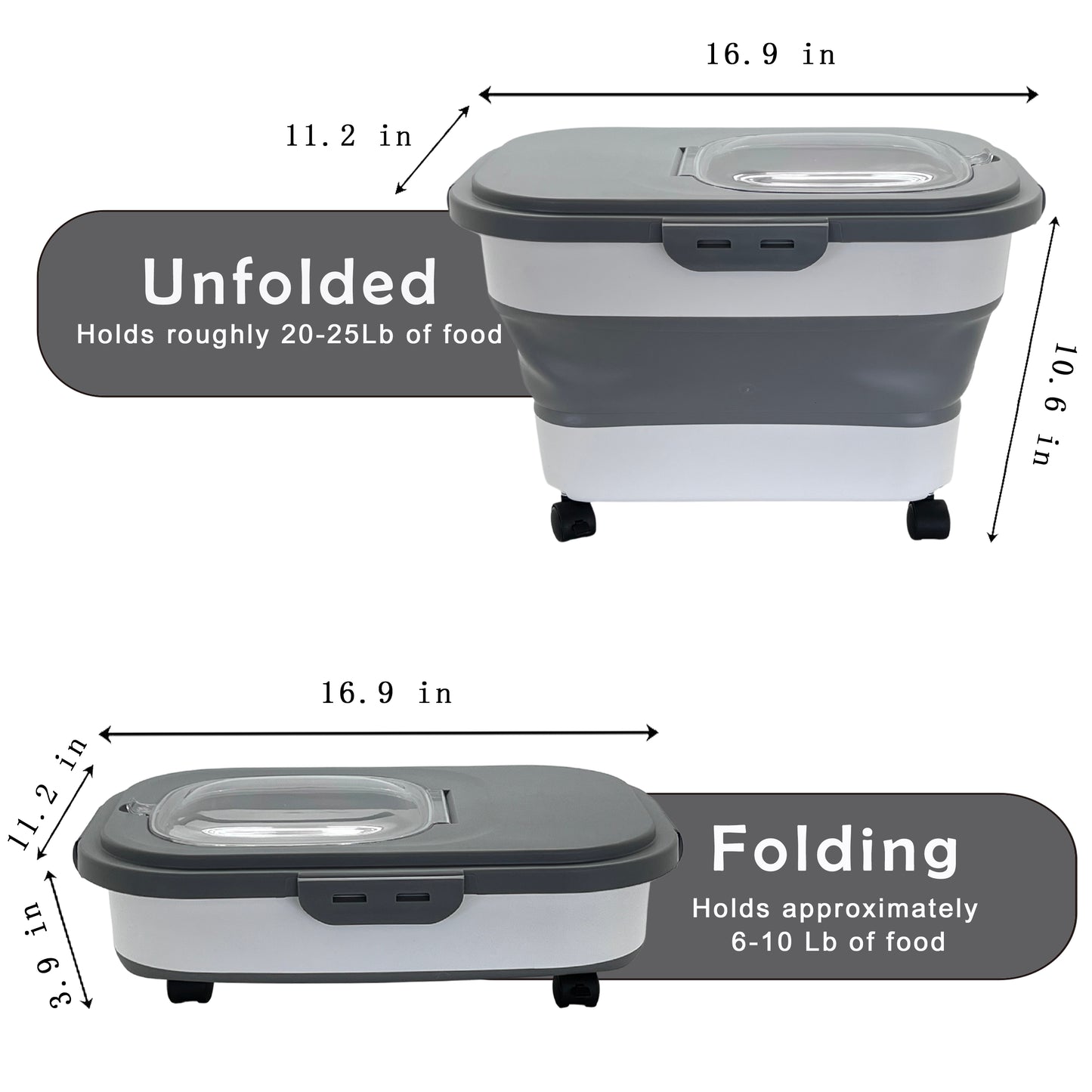 Collapsible Pet Food Storage Container